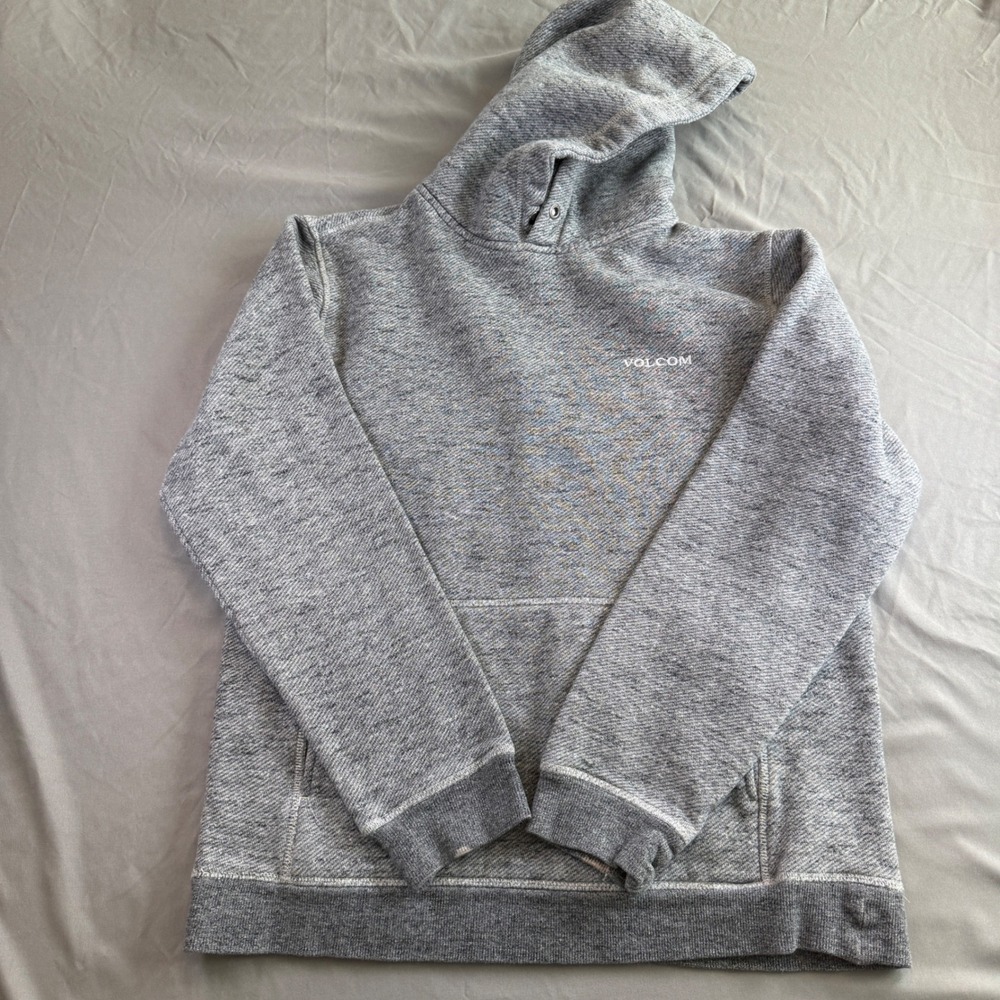 Volcom Pullover Hoodie Kids Large Heathered Gray Black
